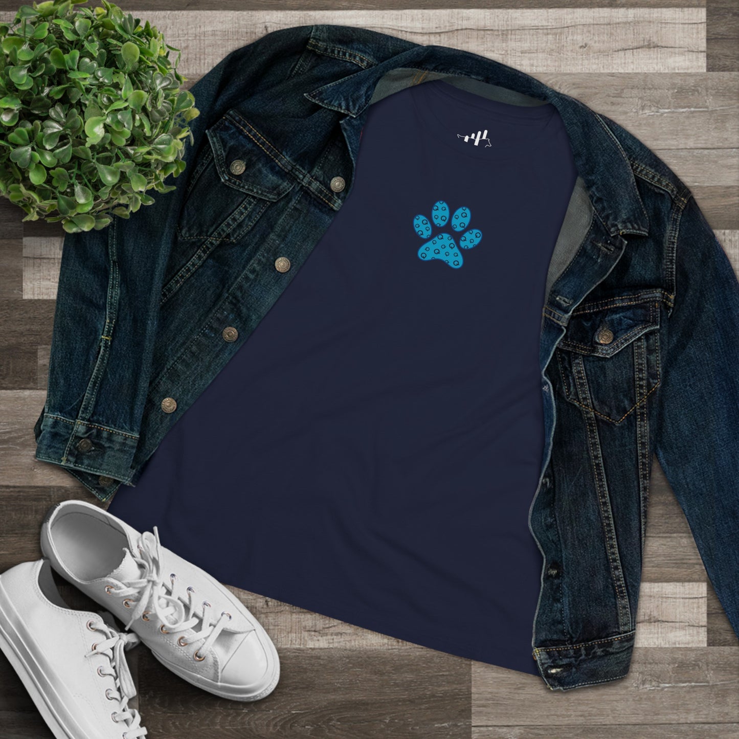 Women's Blue PawPrint Q Tee