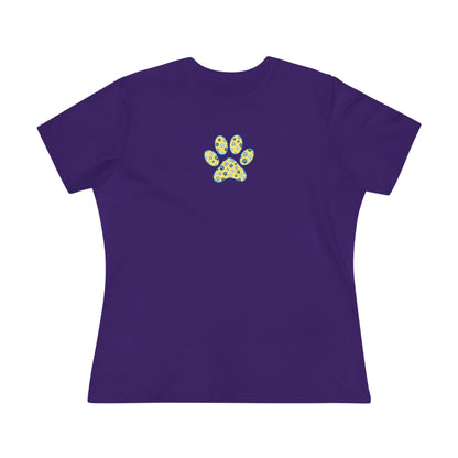 Women's PawPrint Yellow and Blue Tee