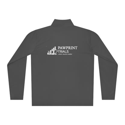 PawPrint Trials Unisex Quarter Zip with white lettering