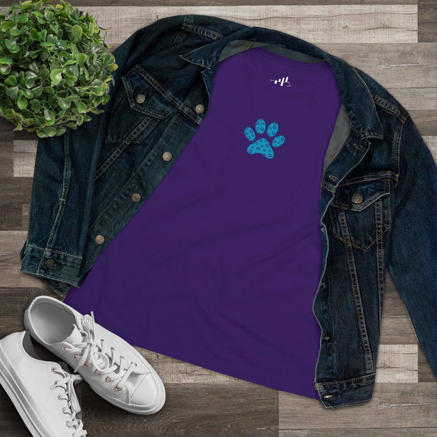 Women's Blue PawPrint Q Tee