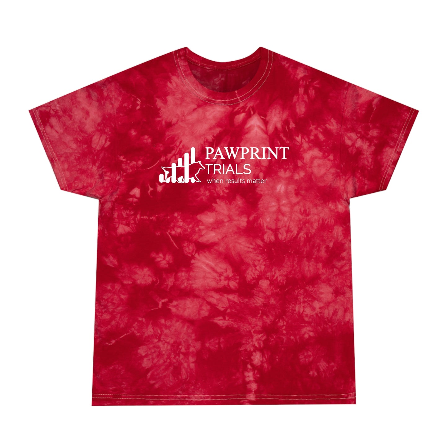 PawPrint Trials Tie-Dye Tee, Red