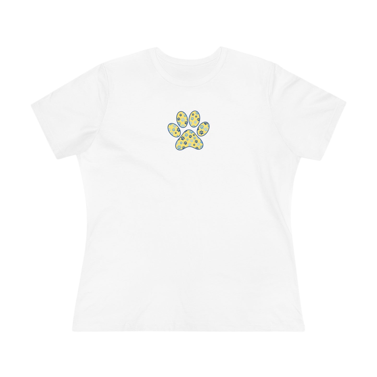 Women's PawPrint Yellow and Blue Tee