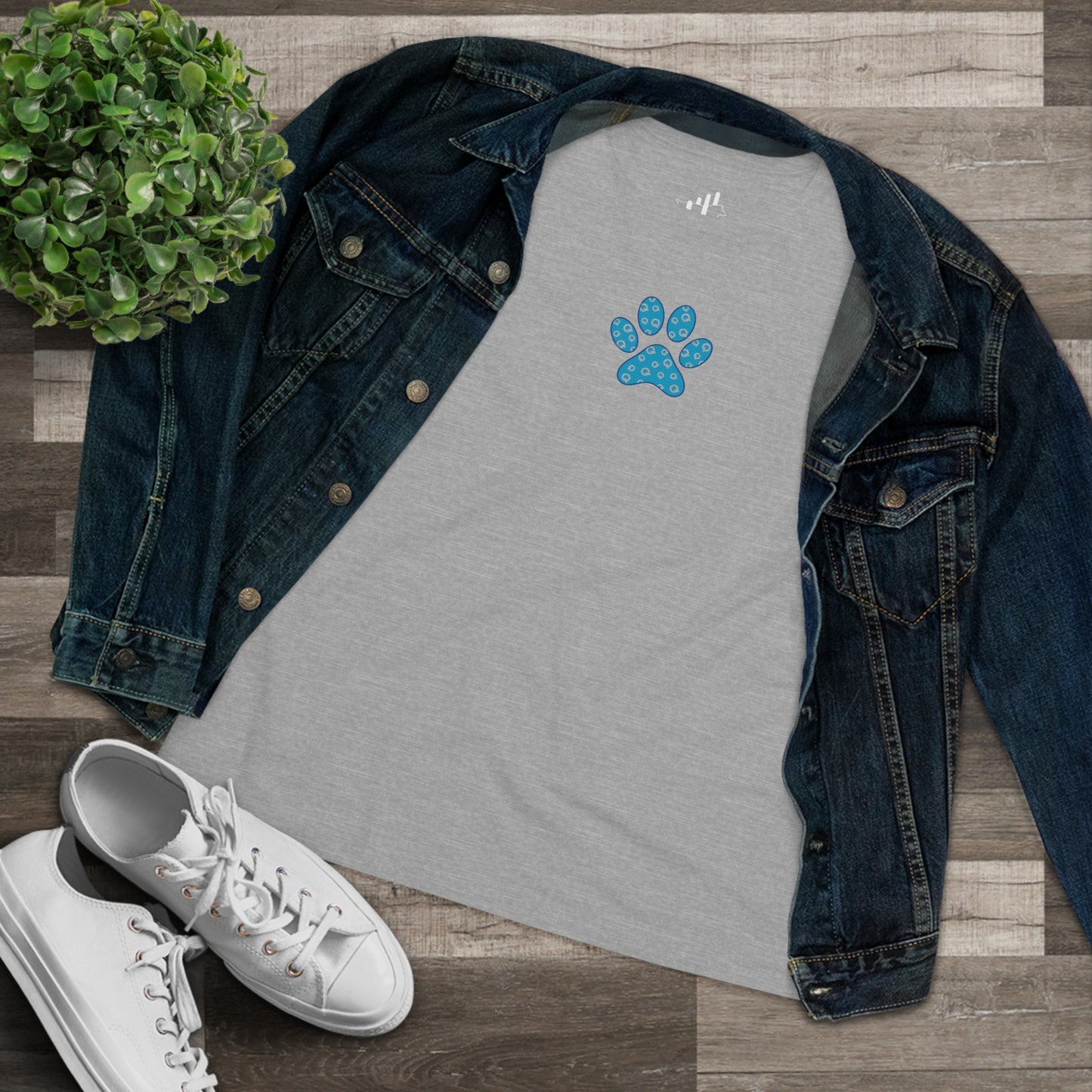 Women's Blue PawPrint Q Tee