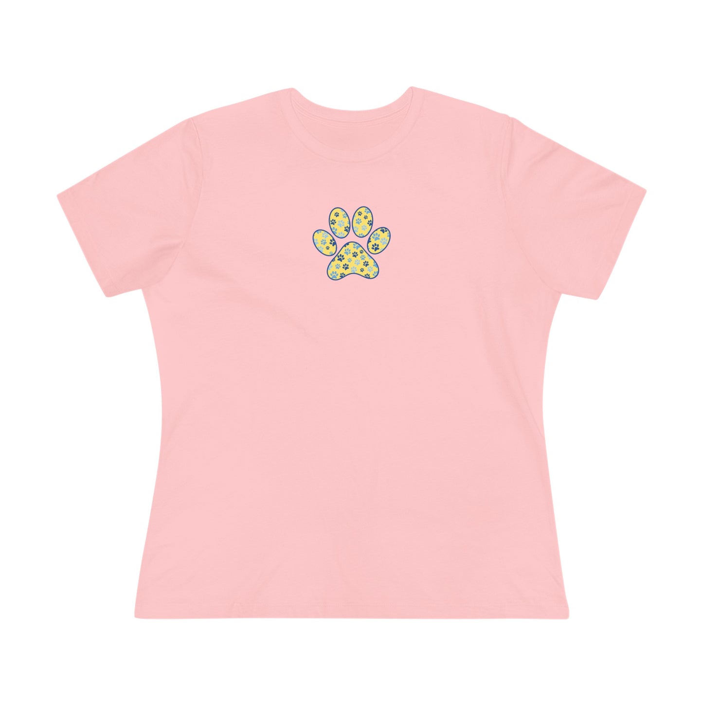 Women's PawPrint Yellow and Blue Tee