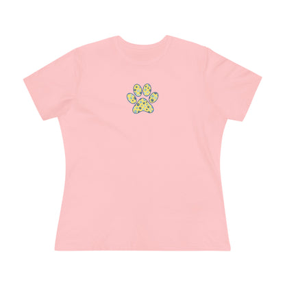 Women's PawPrint Yellow and Blue Tee