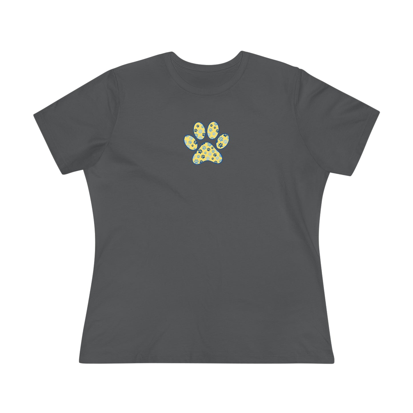 Women's PawPrint Yellow and Blue Tee