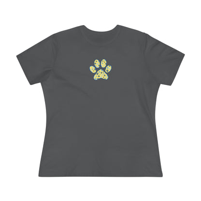 Women's PawPrint Yellow and Blue Tee