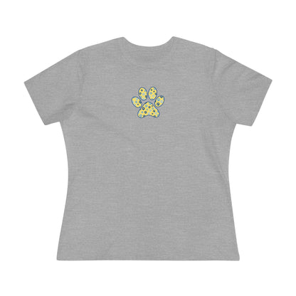 Women's PawPrint Yellow and Blue Tee