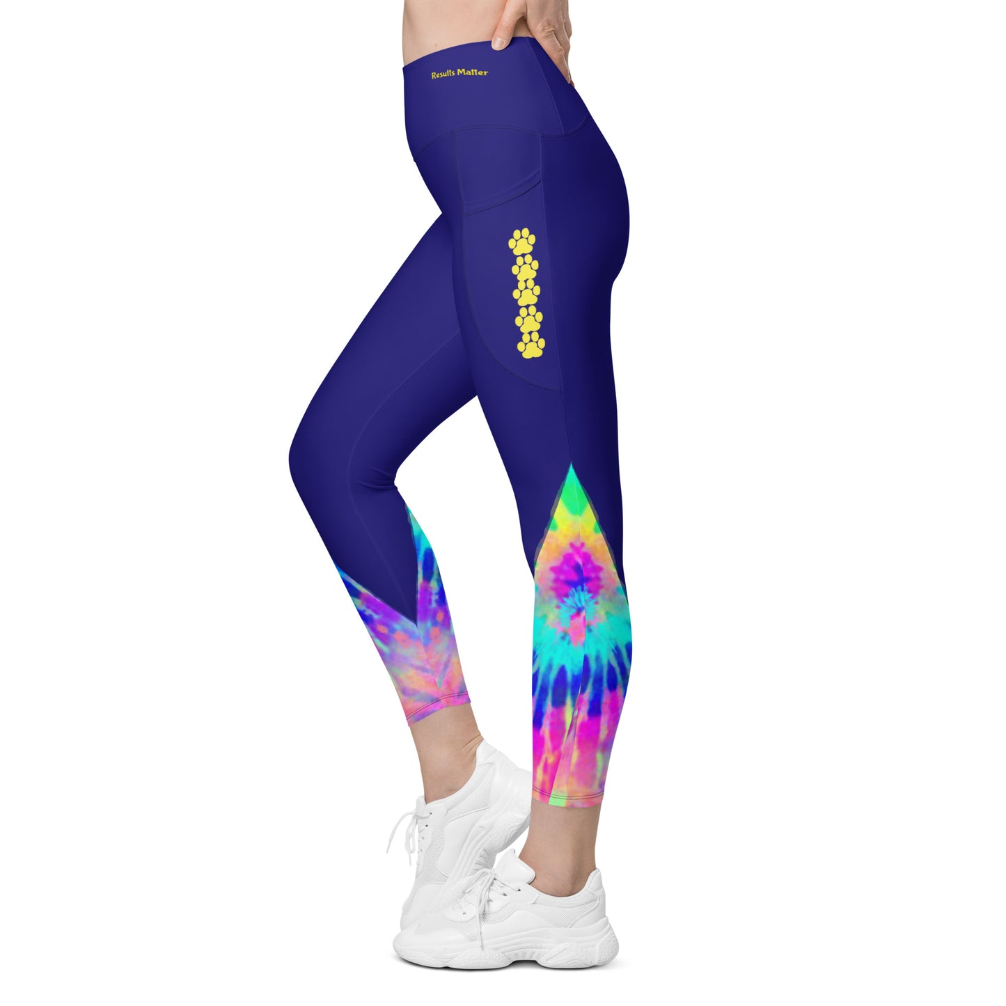 Basic Tie Dye Leggings with Pawprint pockets