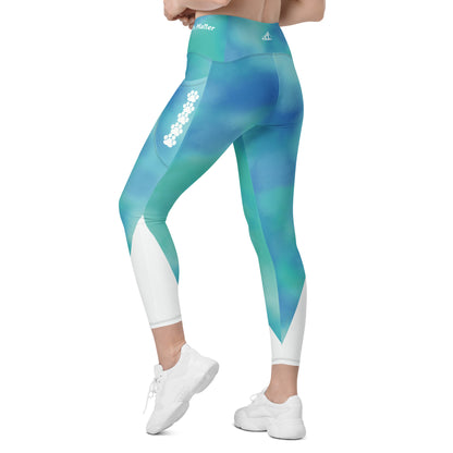 Basic Ocean Blue Leggings with PawPrint pockets