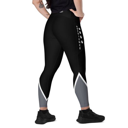Obedience Black and Gray Leggings with Pockets