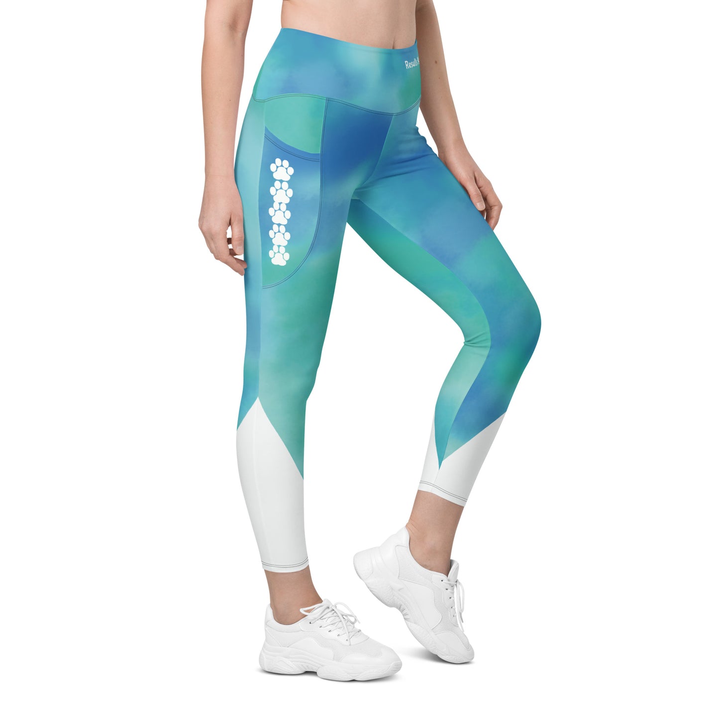 Basic Ocean Blue Leggings with PawPrint pockets