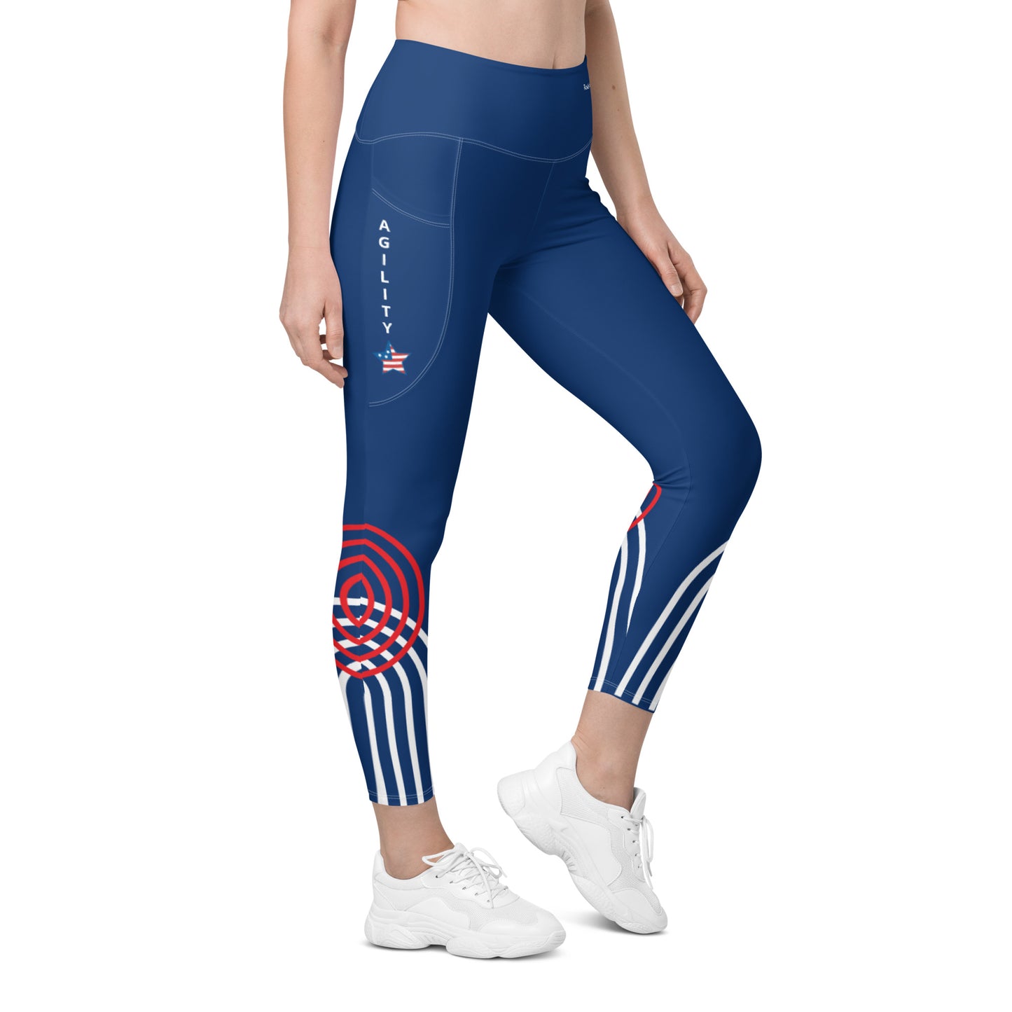 All American Red White and Blue Leggings with pockets